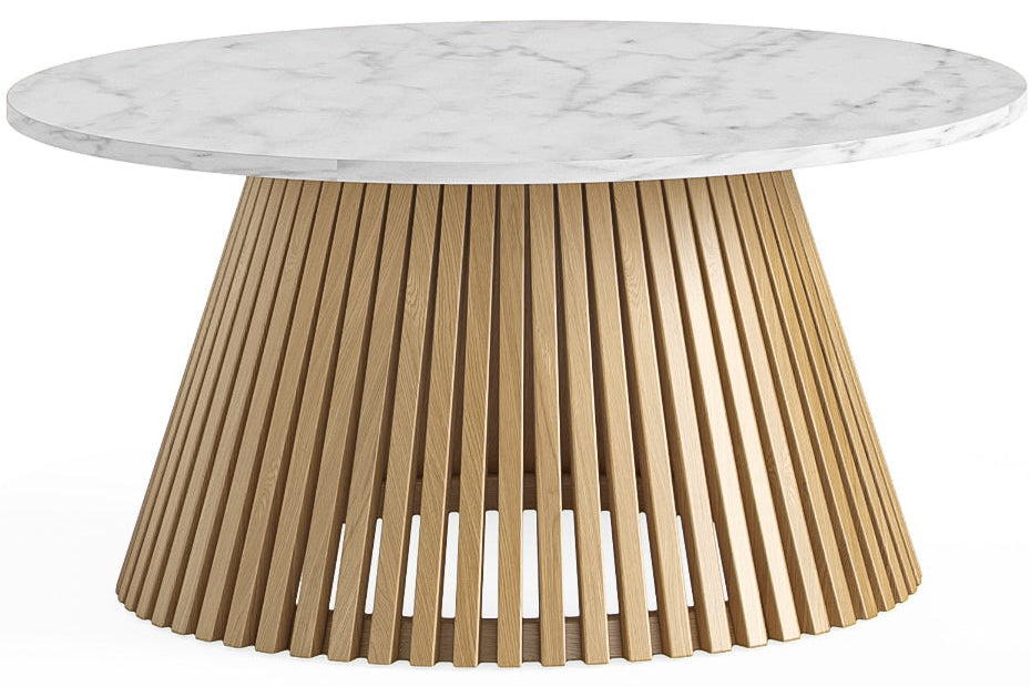 Ryan Marble and Oak round Coffee Table