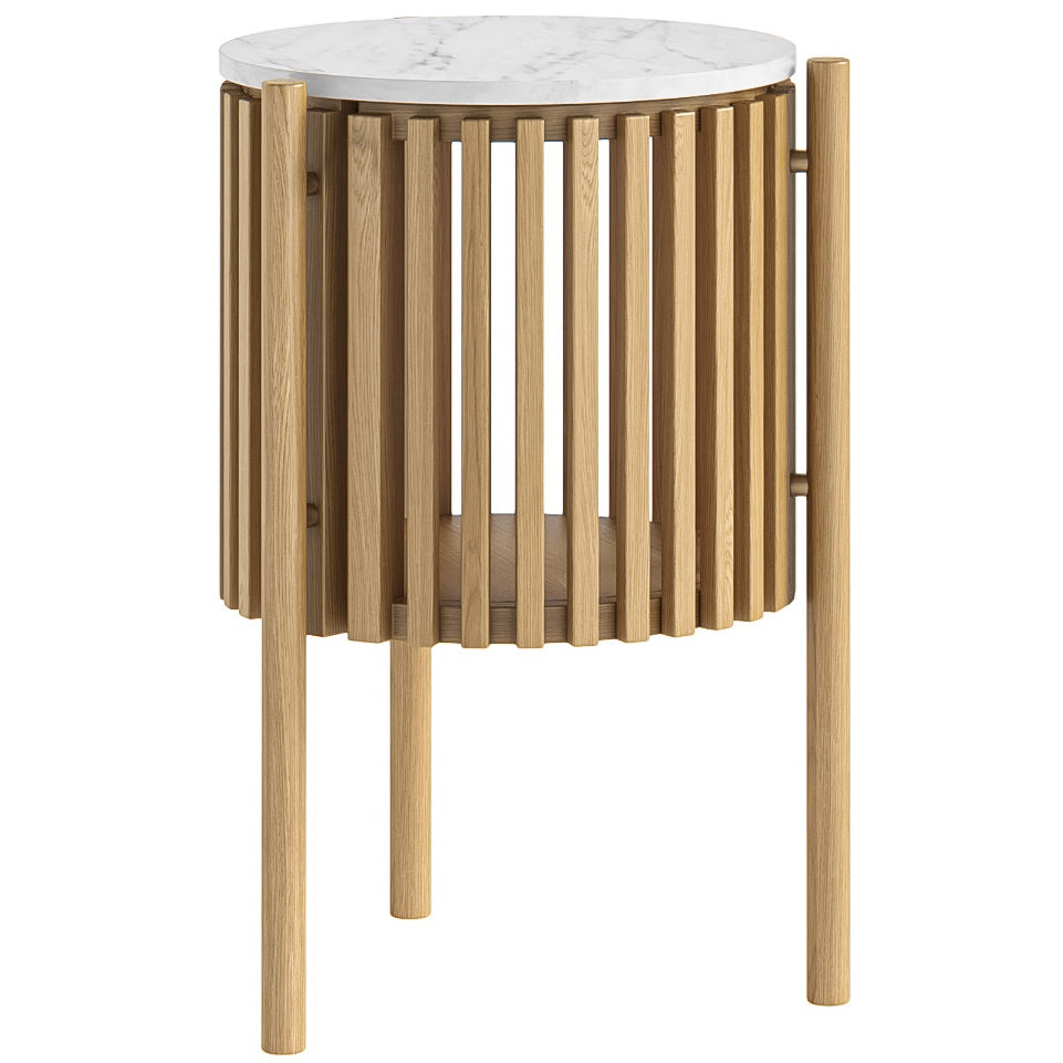 Ryan marble and oak tall Lamp Table
