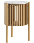 Ryan marble and oak tall Lamp Table