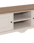 Sarande Taupe And Oak Solid Wood 2 Door Entertainment Unit