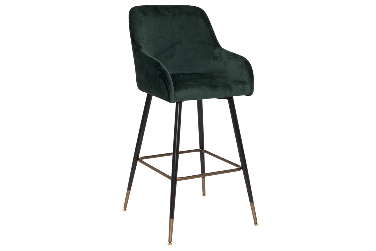 Sauron Green Velvet Counter Stool