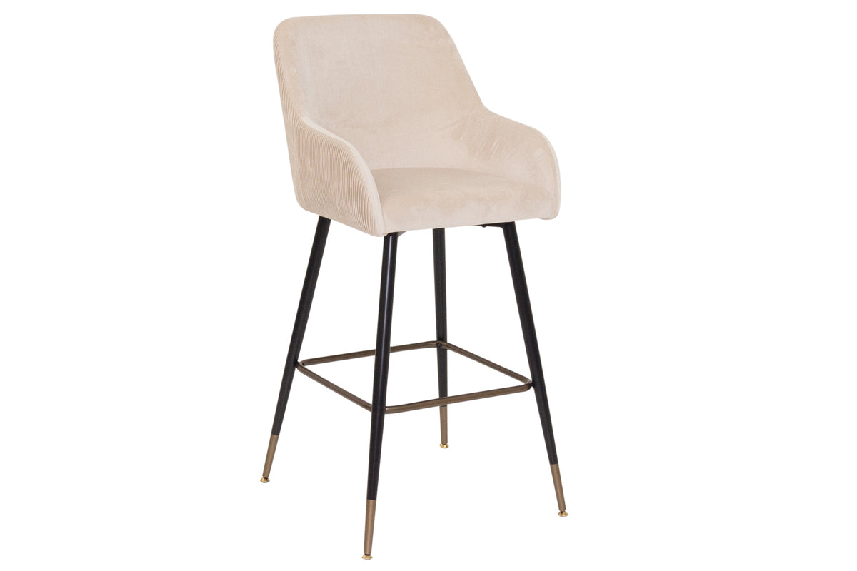 Sauron Ivory Velvet Counter Stool