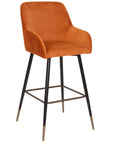 Sauron Orange Velvet Counter Stool