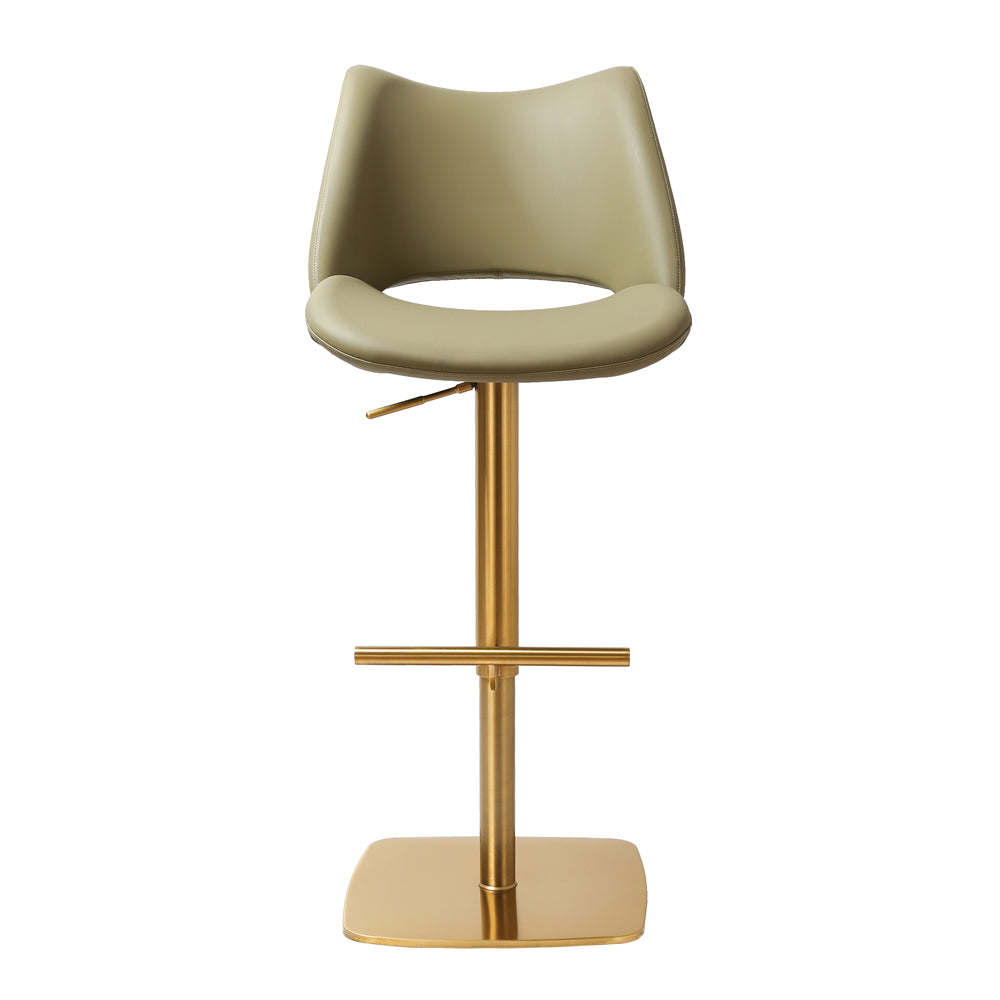 Sherlock Gold and Green gas adjusting Barstool