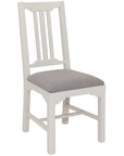 Simon Grey Dining Chair with grey fabric padded seat