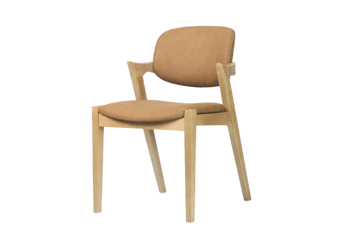 Simpson Cognac Faux Leather Dining Chair