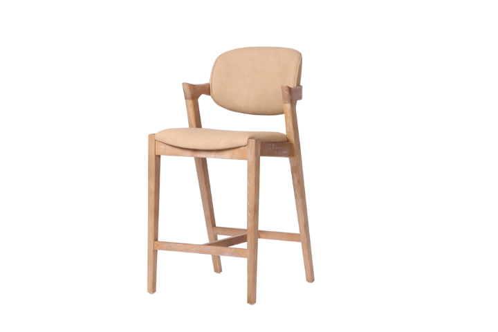 Simpson Camel Faux Leather Barstool
