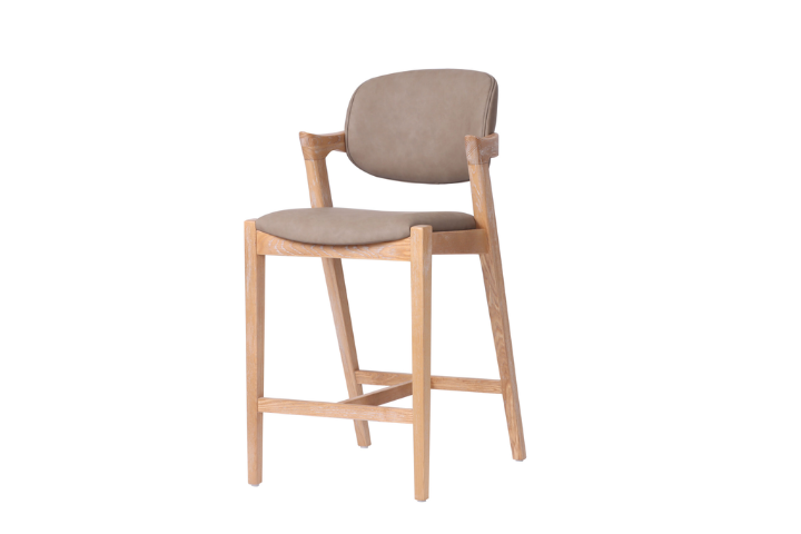Simpson Saddle Brown Faux Leather Barstool