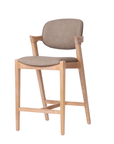 Simpson Saddle Brown Faux Leather Barstool