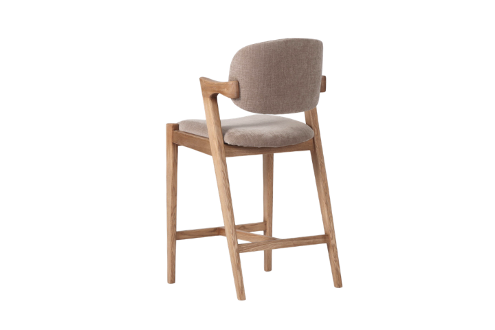 Simpson - Mink Fabric Barstool