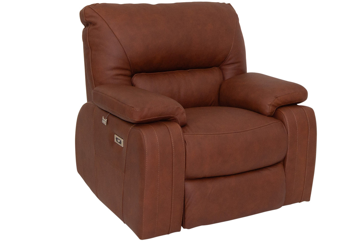 Solas rich tan Leather Power Recliner