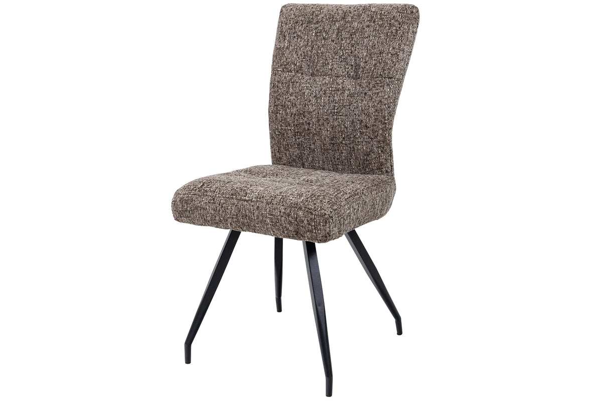 Timaru brown textured fabric Dining Chair