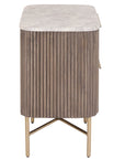 Volga - Grey Stone And Wood 2 Drawer  Bedside Locker (60Cm)