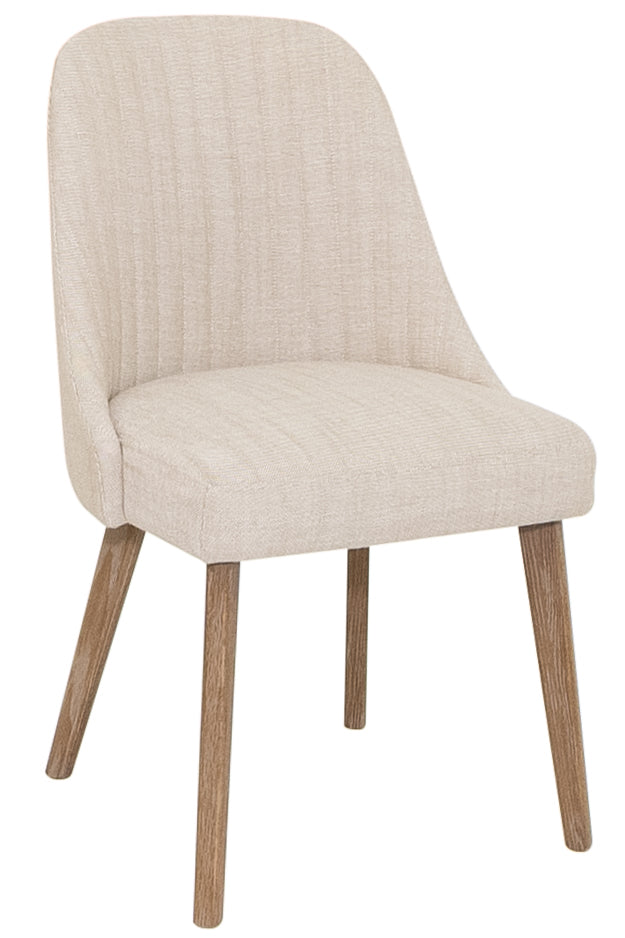 Verona Cream fabric and oak Dining Chair