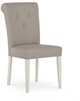 Vesper grey Faux Leather button Dining Chair