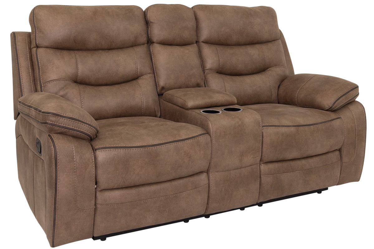 Victoria Fabric 2 Seater Recliner with cup holders