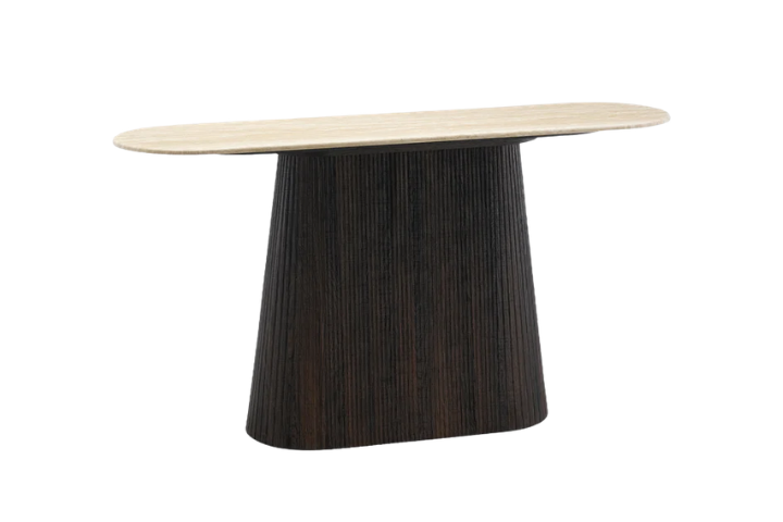 Vienna Console Table wood and faux marble