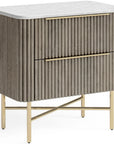 Volga Stone and Wood 2 Drawer Bedside Locker