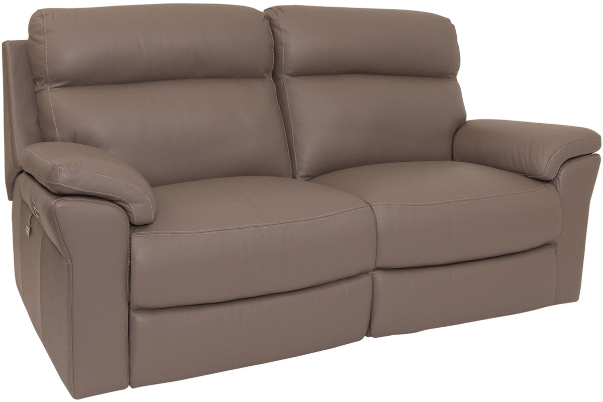 Zafira 3 Seater Power taupe leather Recliner