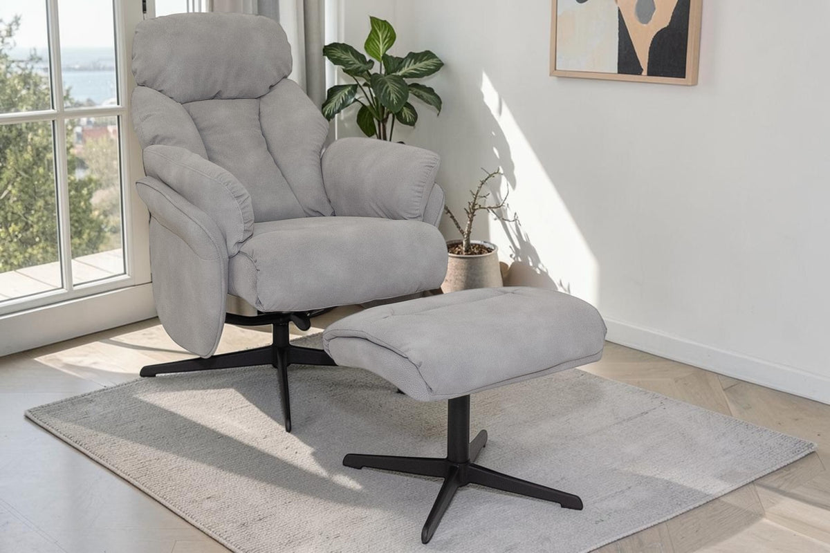 Loire - Light Grey Swivel Recliner