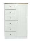 Eden - 1 Door Wardrobe With 6 Drawers