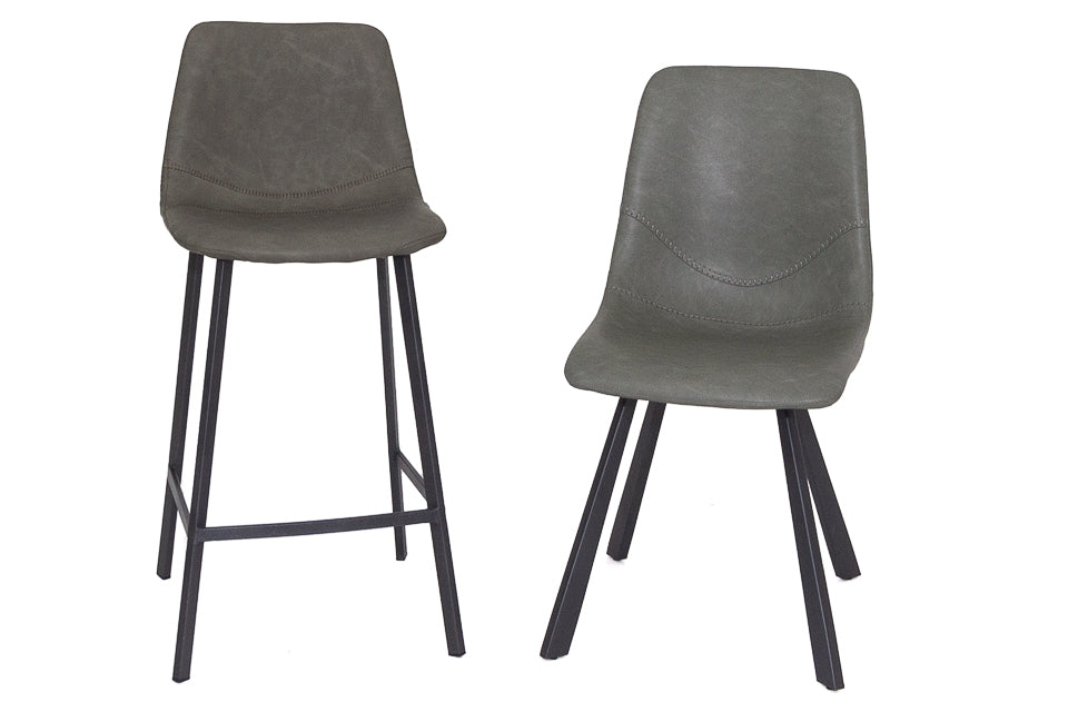 Faro - Green Faux Leather Barstool