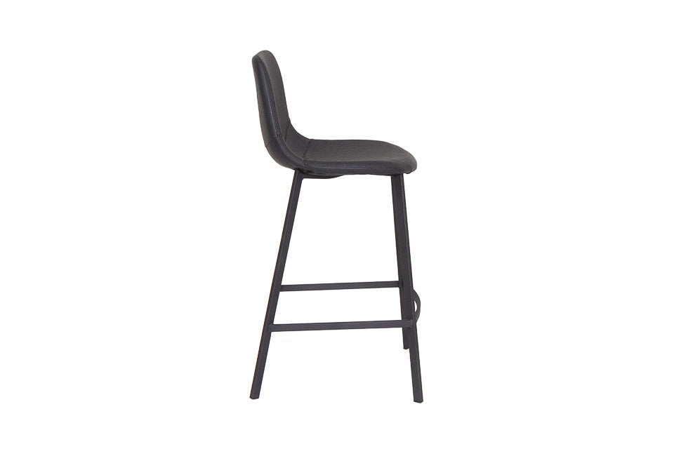 Faro - Black Faux Leather Barstool