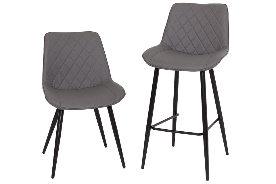 Finley - Grey Faux Leather Barstool