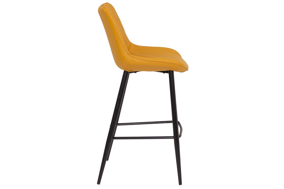Finley - Yellow Faux Leather Barstool