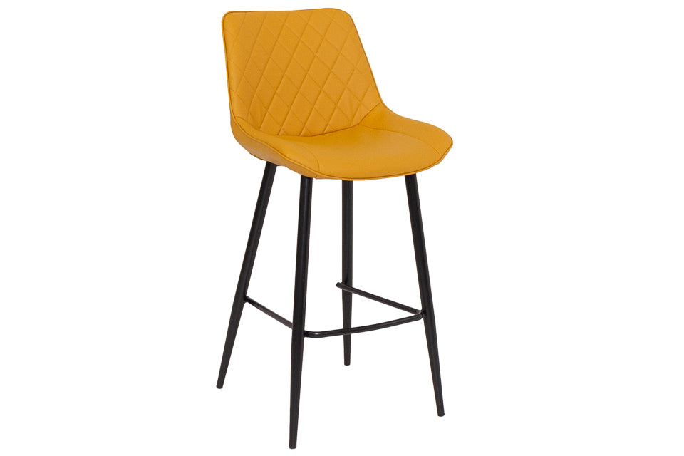 Finley - Yellow Faux Leather Barstool