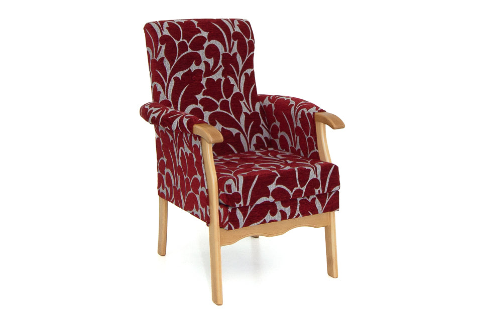 Kells red floral Fabric Armchair
