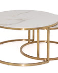 Laurie - White Pura Stone Coffee Tables