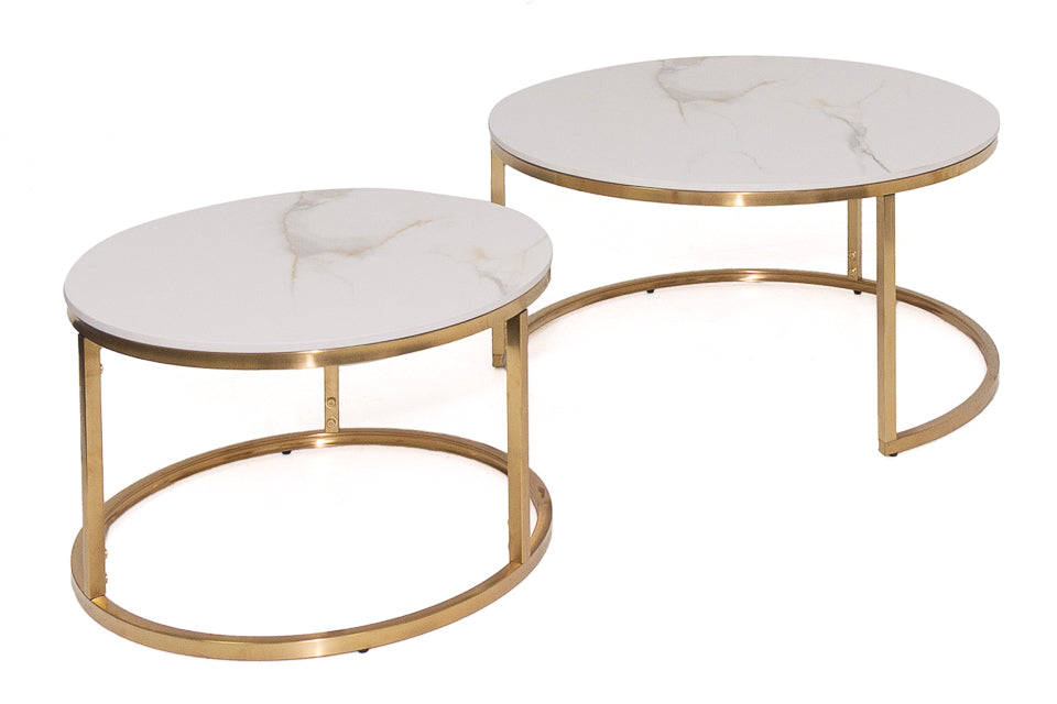 Laurie - White Pura Stone Coffee Tables