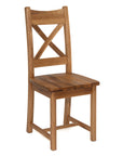 Oak Dining Chair With Timber Seatand cross back