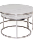 Shilo - White Pura Stone Coffee Tables