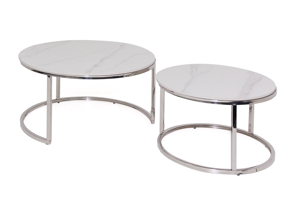 Shilo - White Pura Stone Coffee Tables