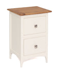 Sicily Cream And Oak 2 Drawer Bedside Locker
